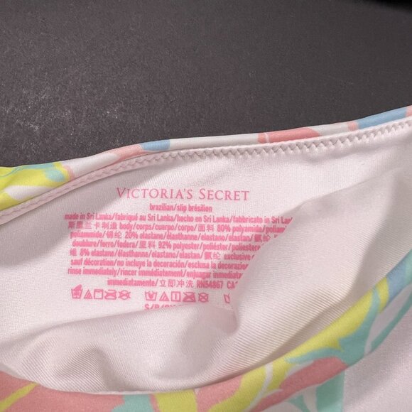 Victoria Secret 32C S Bombshell Push Up Bikini Brazilian Set Blue Pink Pastel - Picture 11 of 11